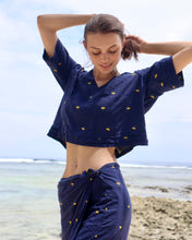 Load image into Gallery viewer, Moira Top (Navy Blue Floral)
