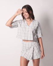 Load image into Gallery viewer, Sabine Skirt (Gray Gingham)

