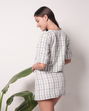 Load image into Gallery viewer, Moira Top (Gray Gingham)
