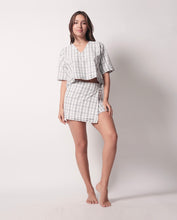Load image into Gallery viewer, Sabine Skirt (Gray Gingham)
